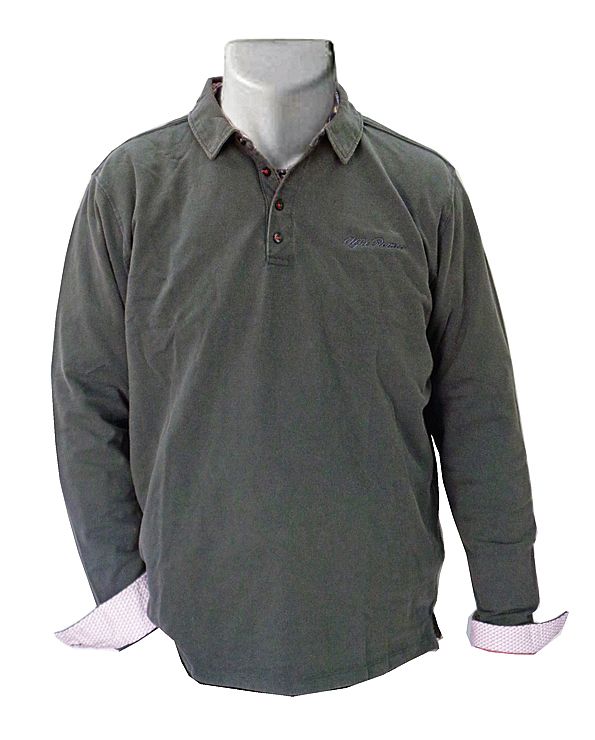 Polo antraciet, long sleeve