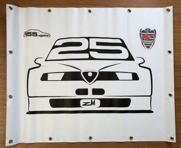 Spandoek logo 25 jaar Alfa 155